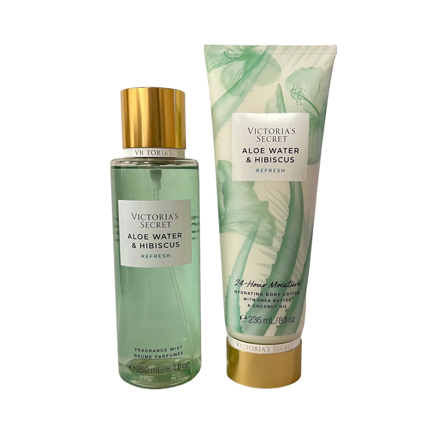 Victoria's Sizeecret Aloe Water & Hibiscus Natural Beauty Fragrance Mist & Body Lotion Sizeet