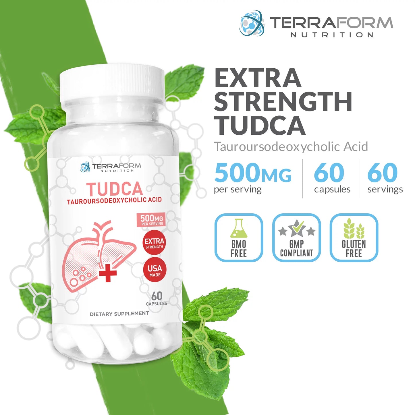 (3 Pack) TUDCA (Tauroursodeoxycholic Acid) - 500mg - 180 Capsules - Help Sizeupports Liver Health