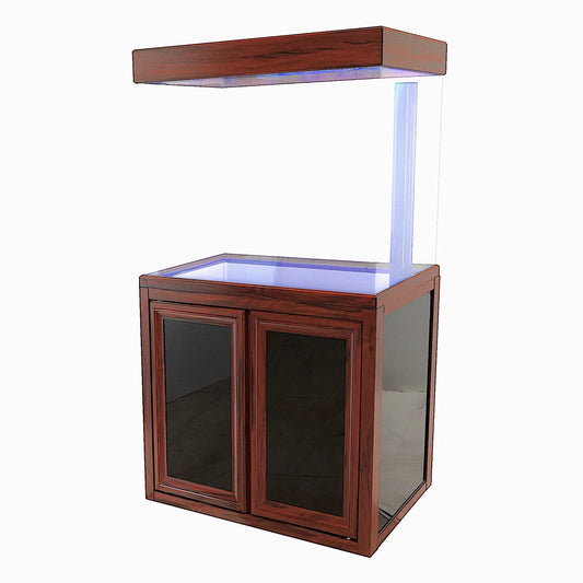 Aqua Dream 50 Gallon Tempered Glass All-in-one Aquarium Redwood