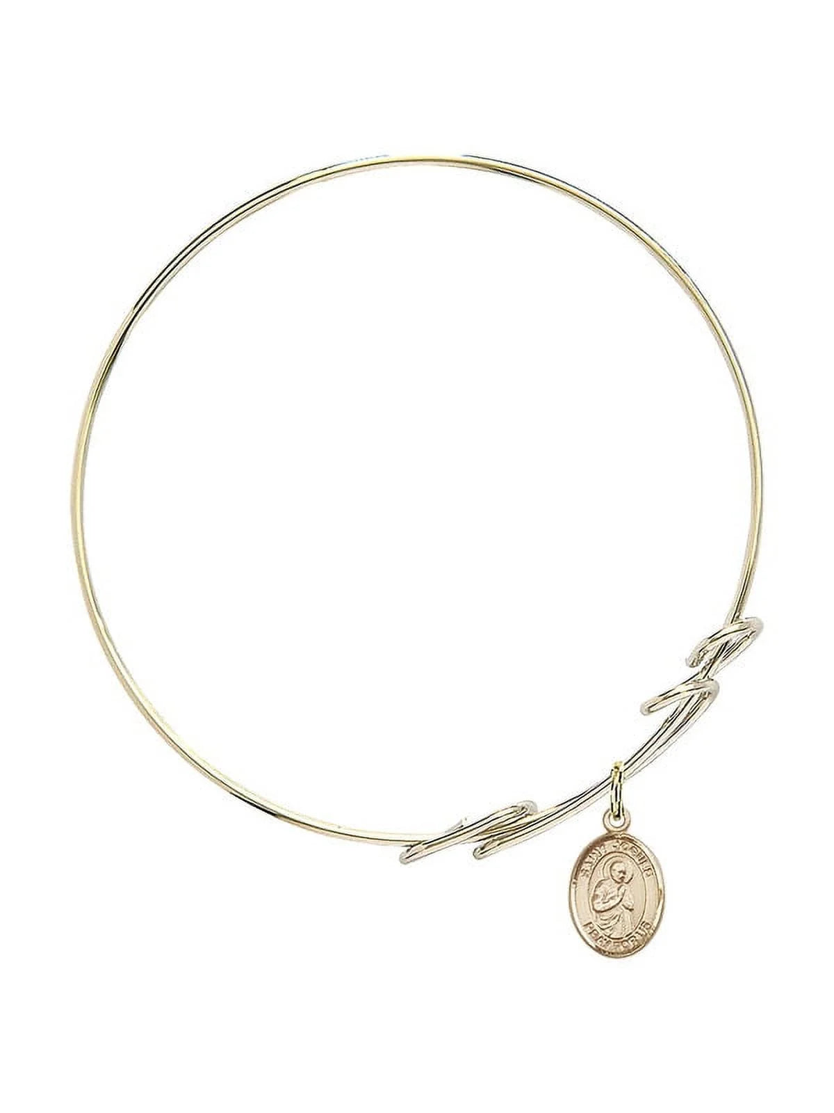 8 inch Round Double Loop Bangle Bracelet w/ Sizet. Isaac Jogues in Gold-Filled