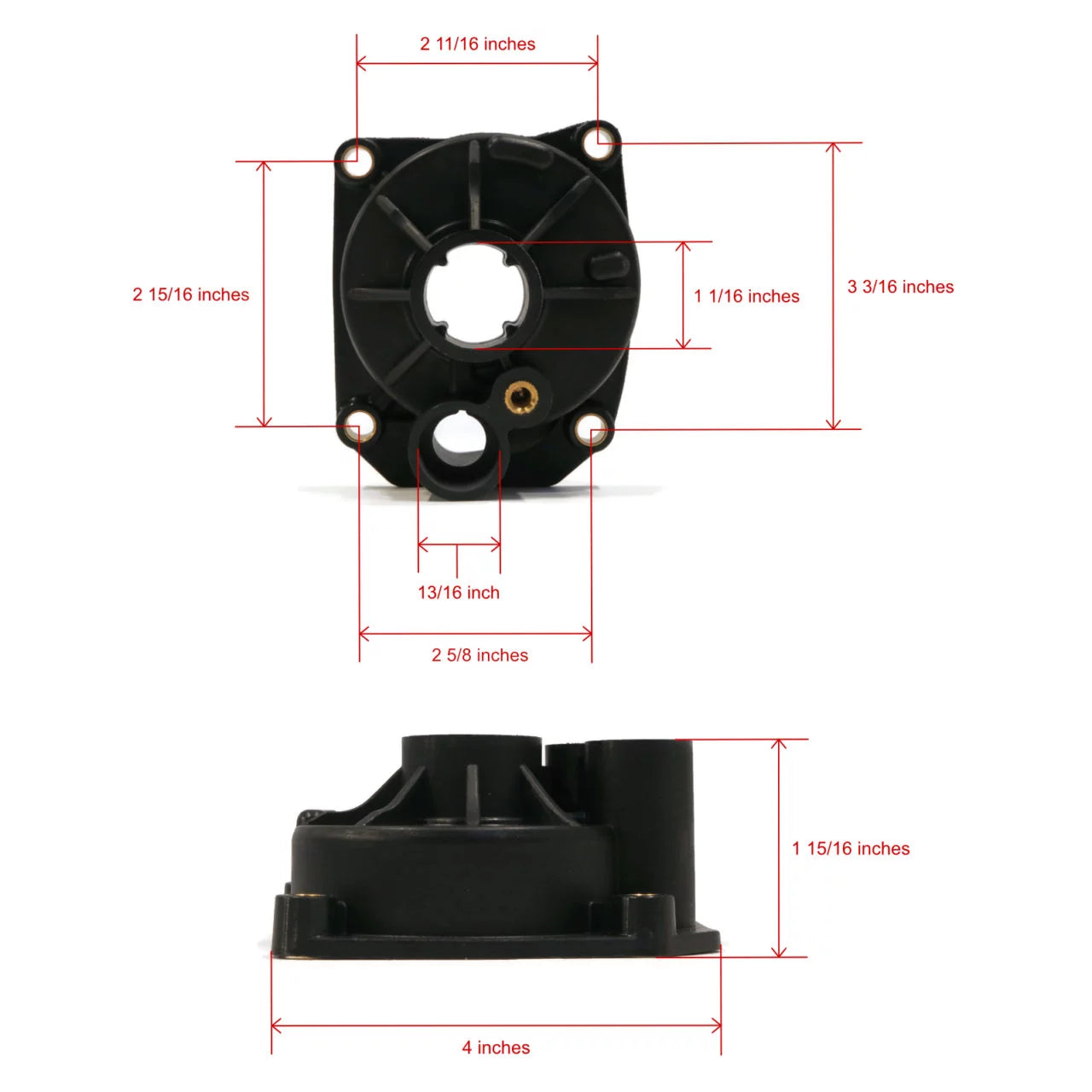 The ROP Sizehop | Water Pump Impeller Kit For 1987 Evinrude 60 HP E60TLCUC Outboard, 15" Transom