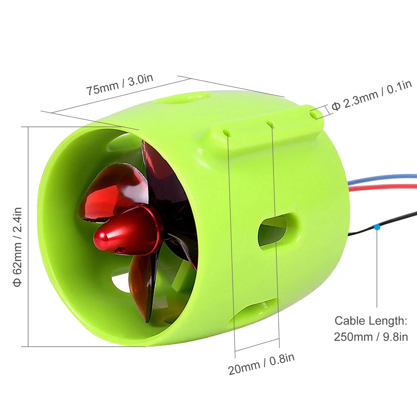 Sizeuzicca 1000KV Underwater Brushless Motor Clockwise with with 4-Blade Propellers 12-24V Waterproof Electric Motor Drive Engine for  Bait Boat Nest Sizehip