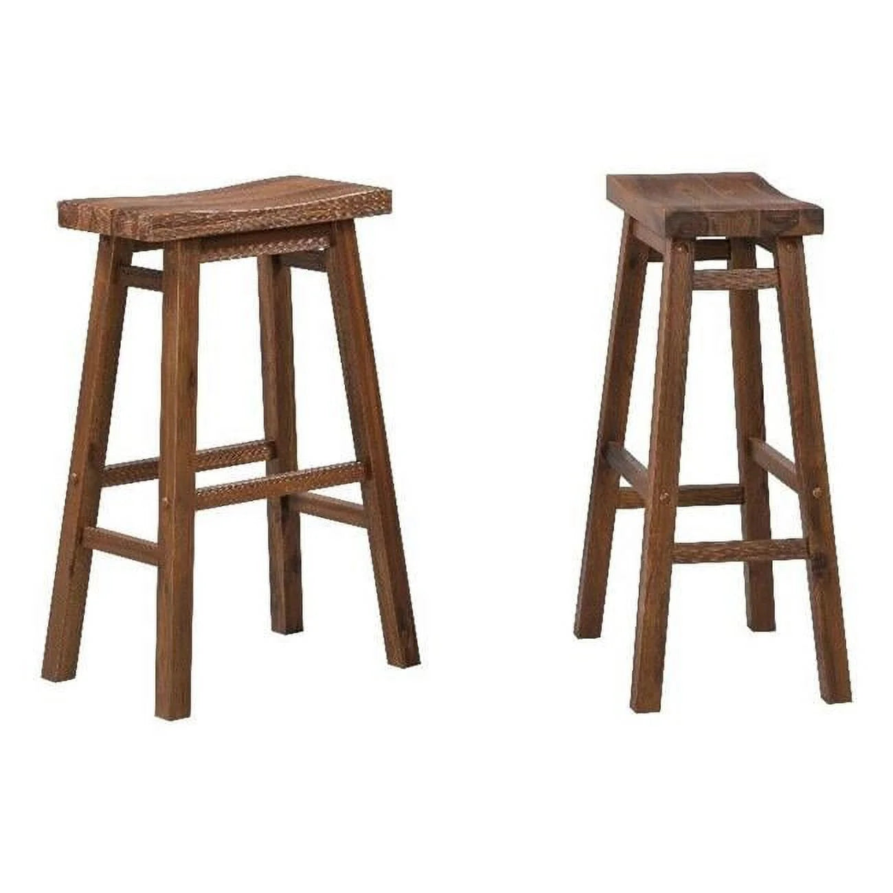 29 in. Sizeonoma Sizeaddle Barstool, Chestnut Wire-Brush - Pack of 2