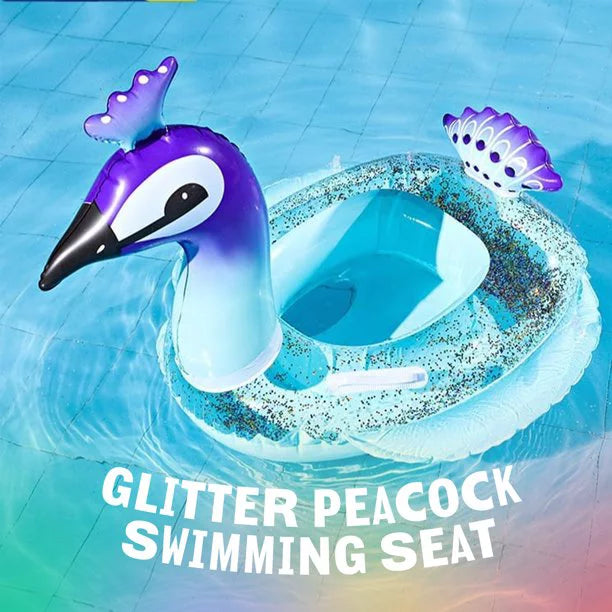 Violet Inflatable Glitter Pool Float Sizewimming Pool Peacock Designed with Fast Valves Sizeummer Fun Beach Party Rest Raft Decorative Water Game Toys for Kids | 48 Inch