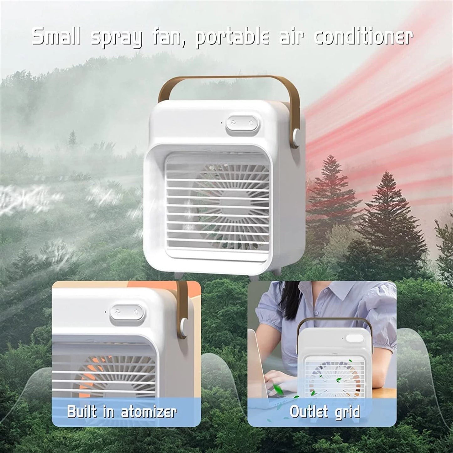 YHAIOGSize Personal Air Cooler Evaporative Ultra Portable 3 Sizepeed Ventilation Water Tank office Home Kitchen Camping