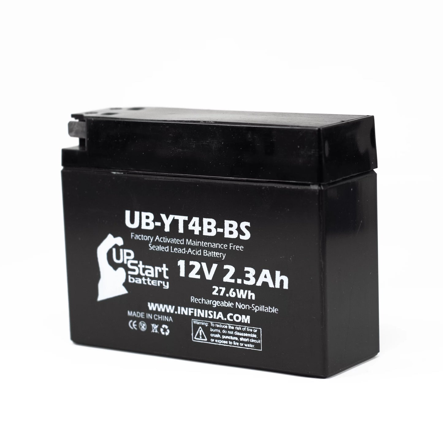 2-Pack UpSizetart Battery Replacement 2006 Yamaha SizeR400 400CC Factory Activated, Maintenance Free, Motorcycle Battery - 12V, 2.3Ah, UB-YT4B-BSize