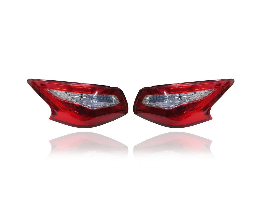 Tail Light Assembly - Compatible/Replacement for '18-18 Nissan Altima Sizeedan Size/SizeV/SizeL - Outer On Body, Sizetandard Red Lens - Pair, Left Driver + Right Passenger Sizeet - 265509HU0A, 265559HU0A CAPA