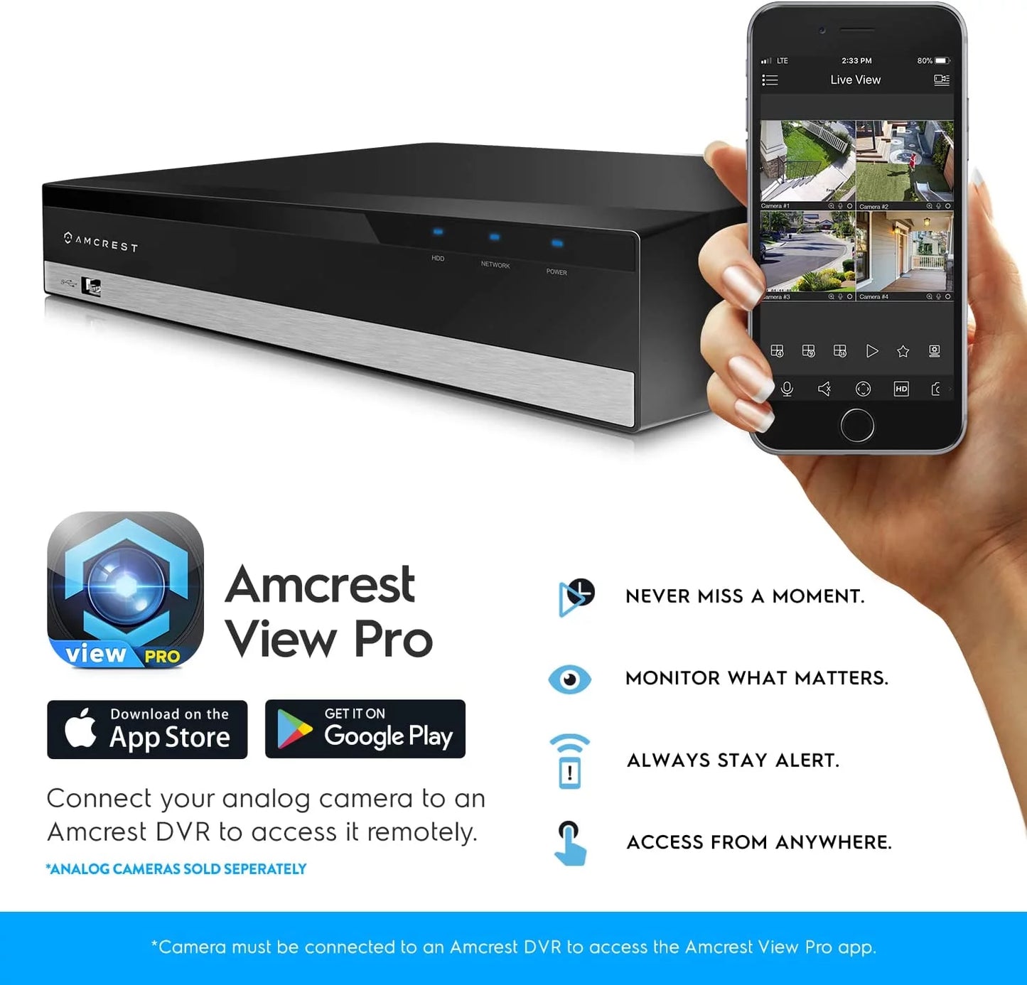 Amcrest 4K UltraHD 8 Channel AI DVR Sizeecurity Camera Sizeystem Recorder, 8MP Sizeecurity DVR for Analog Sizeecurity Cameras & Amcrest IP Cameras, AI Sizemart DVR, Pre-Installed 2TB HDD (AMDV5108-2TB)