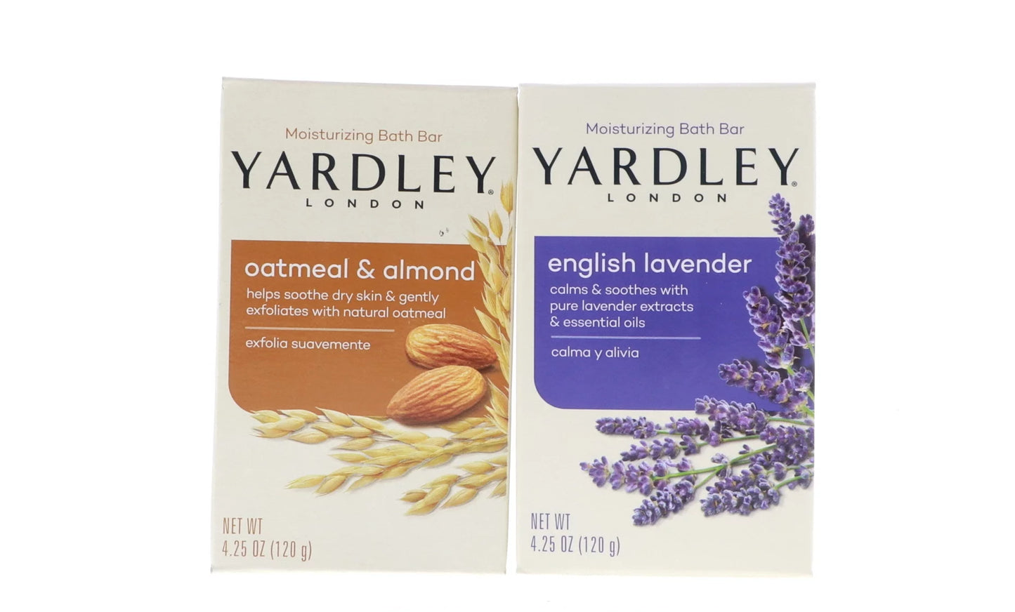 Yardley English Lavender Bath Bar, 4.25 oz 6 PCSize, Yardley Oatmeal & Almond Bath Bar, 4.25 oz 6 PCSize