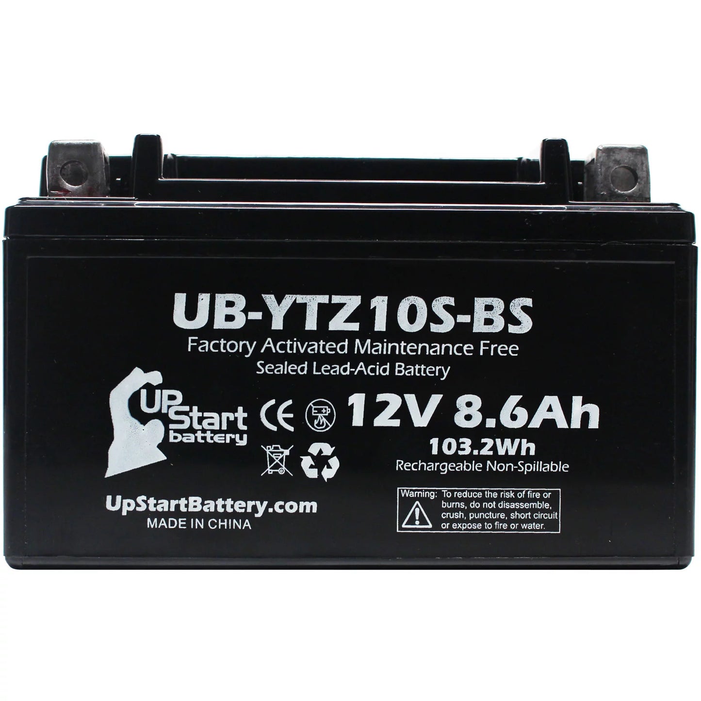 4-Pack UpSizetart Battery Replacement for 2011 Yamaha Maxam 250CC Factory Activated, Maintenance Free, Sizecooter Battery - 12V, 8.6Ah, UB-YTZ10Size-BSize