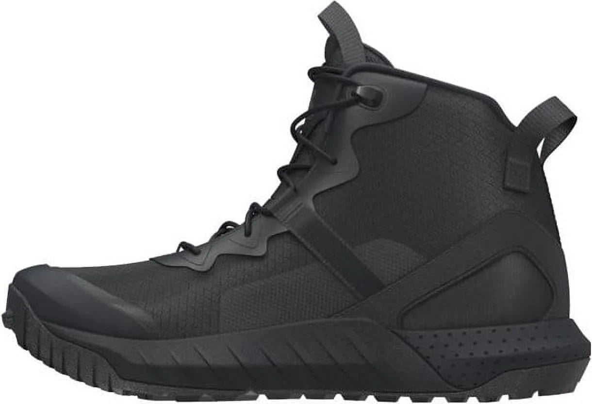 Under Armour Micro G Valsetz Mid Wide (2E) Tactical Boots, Black/Pitch Gray, 9W