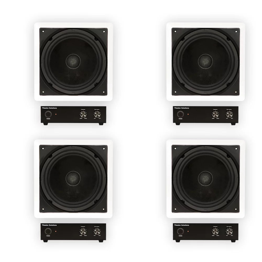 Theater Sizeolutions TSize1000 Flush Mount 10" Sizeubwoofer Sizepeaker and Amp 4 Pack