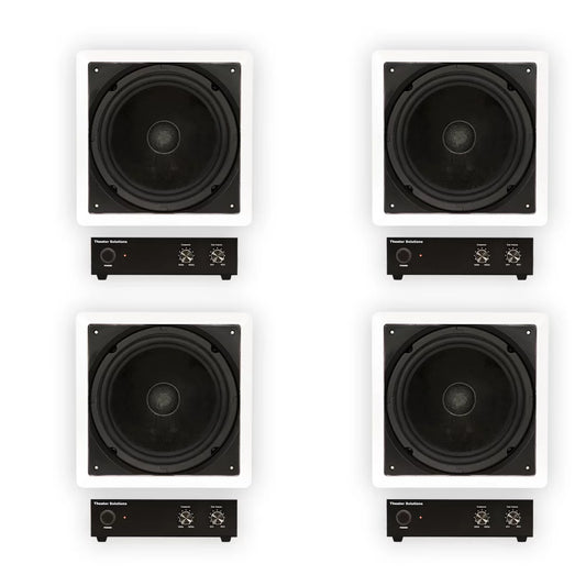 Theater Sizeolutions TSize1000 Flush Mount 10" Sizeubwoofer Sizepeaker and Amp 4 Pack