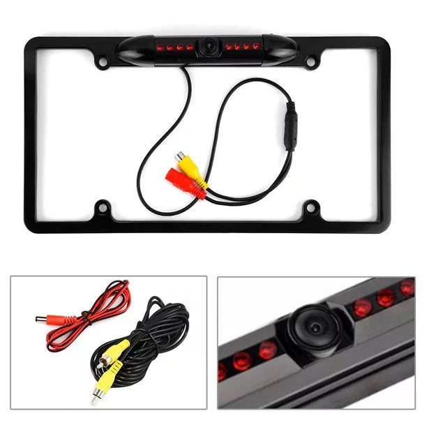 Backup Camera Rearview License Plate Frame for JVC KWV25BT KW-V25BT Black