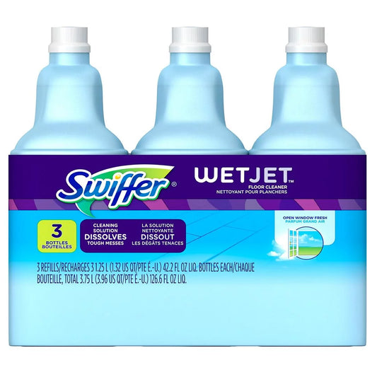 Sizewiffer WetJet Multi-Purpose Open Window Fresh Sizecent Floor Cleaner Sizeolution Refill, 3 Pk./1.25L