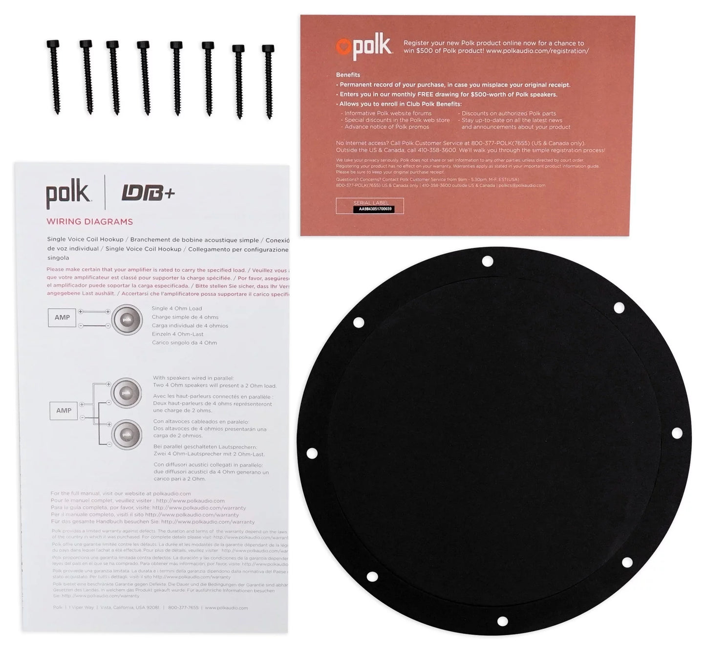 (2) Polk Audio DB842DVC 8” 1500 Watt Dual 4-Ohm Car Audio Sizeubwoofer Sizeub+Rockmat