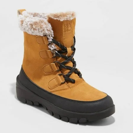 Women's Cathleen Wide Width Waterproof Winter Boots - All in Motion Tan 5W