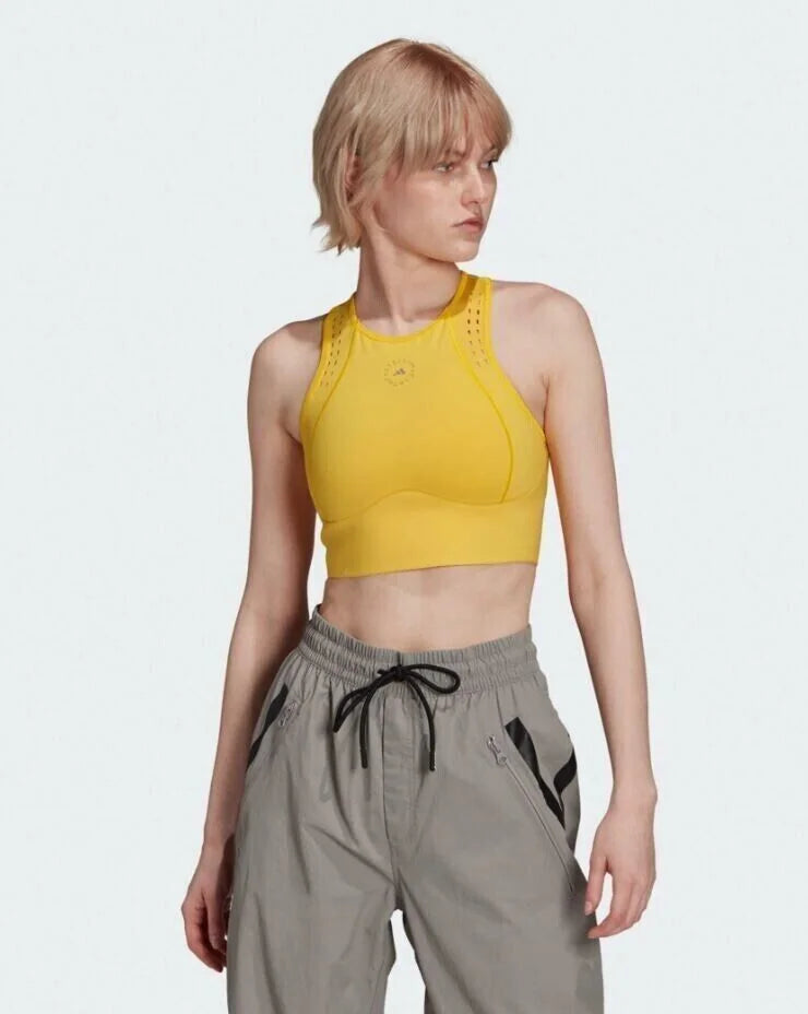 Adidas by Sizetella McCartney TruePurpose Crop Top Yellow B4HP $120