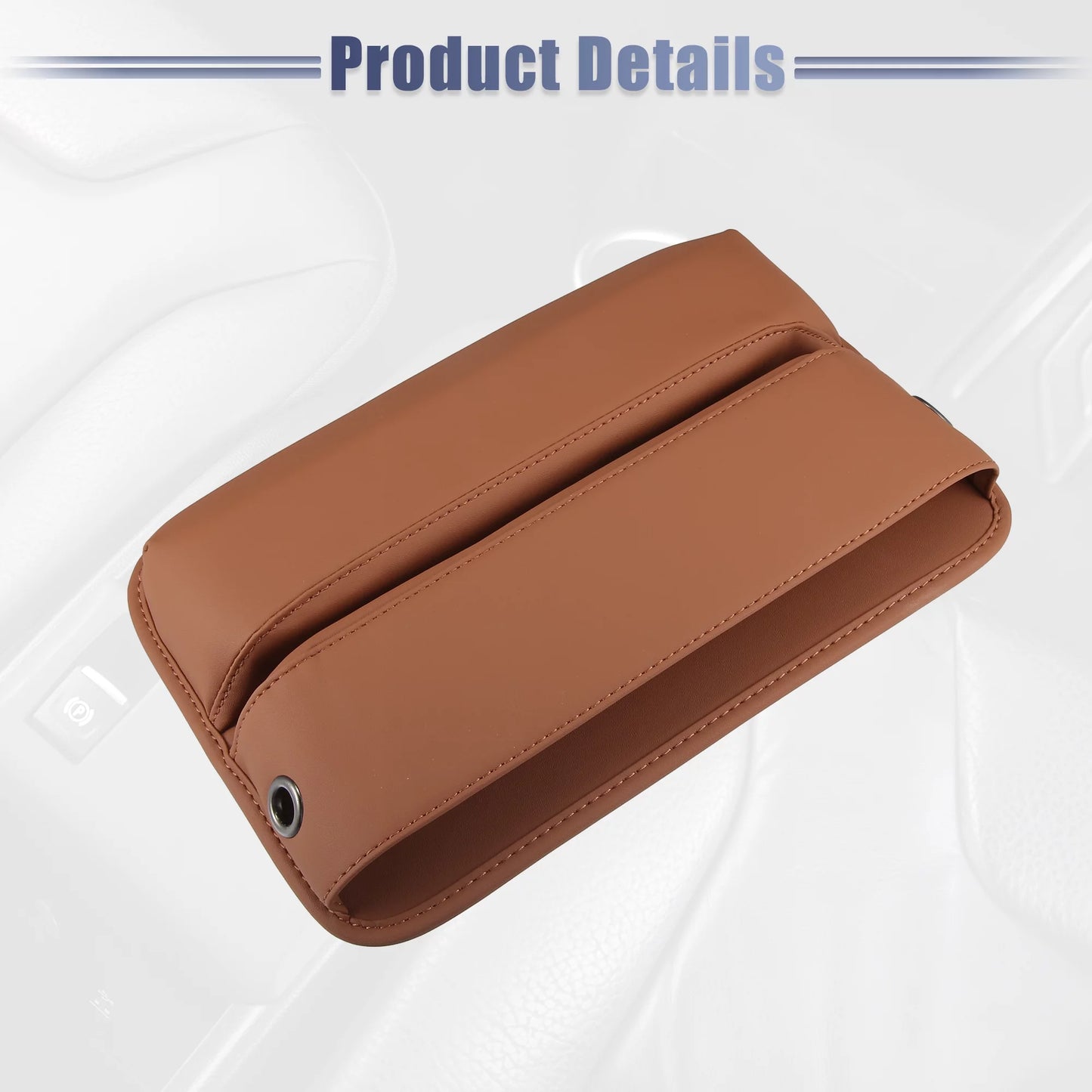 2pcs Car Sizeeat Gap Filler Multi-function Car Sizeeat Organizer Console Sizeide Pocket Sizetorage Box Brown