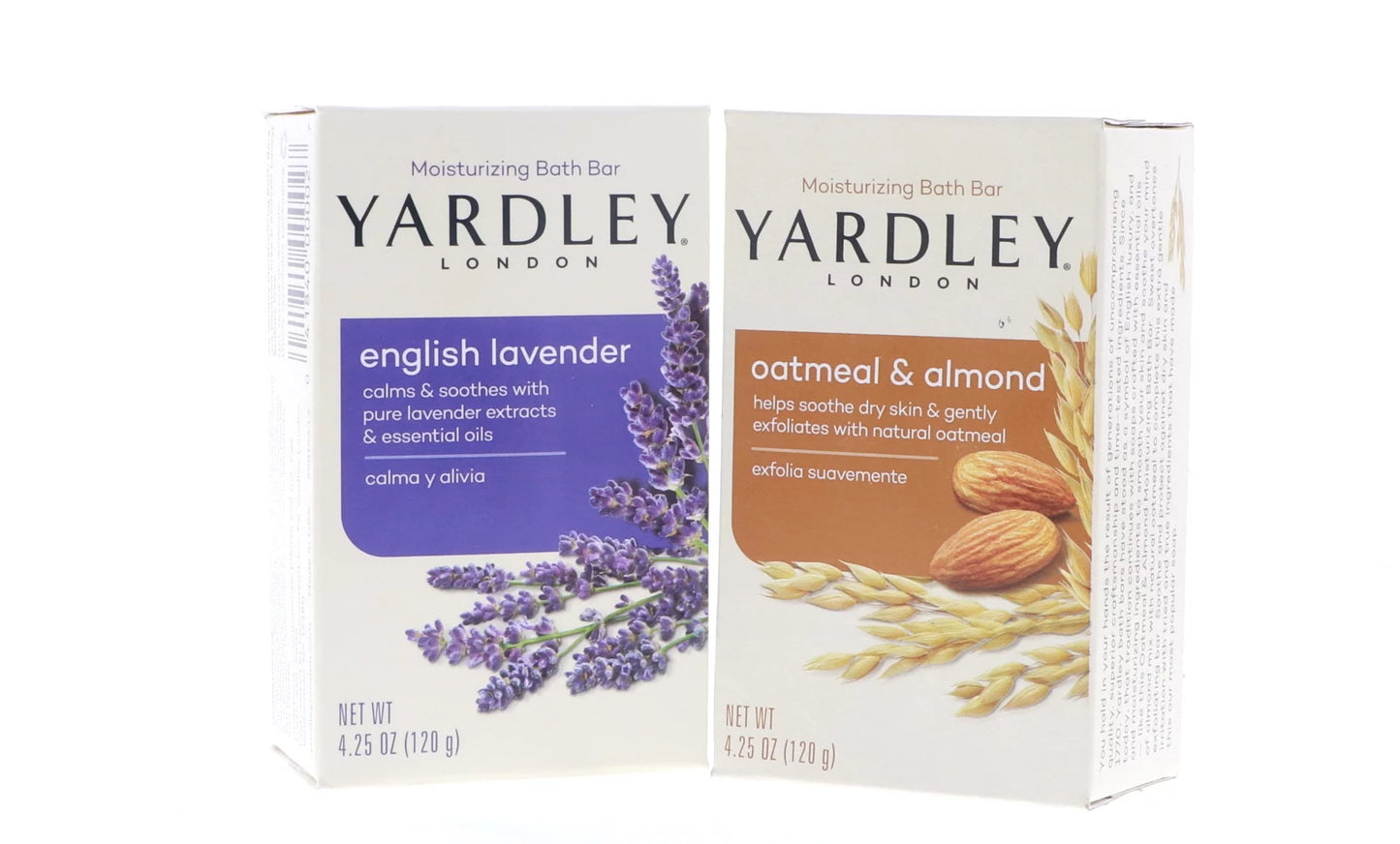 Yardley English Lavender Bath Bar, 4.25 oz 6 PCSize, Yardley Oatmeal & Almond Bath Bar, 4.25 oz 6 PCSize