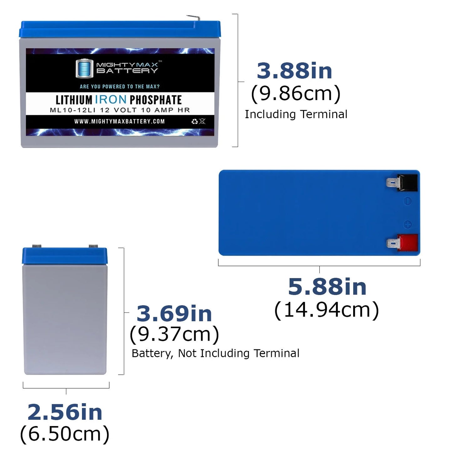 12V 10AH Lithium Replacement Battery Compatible with Marcum VX-1Pro - 3 Pack