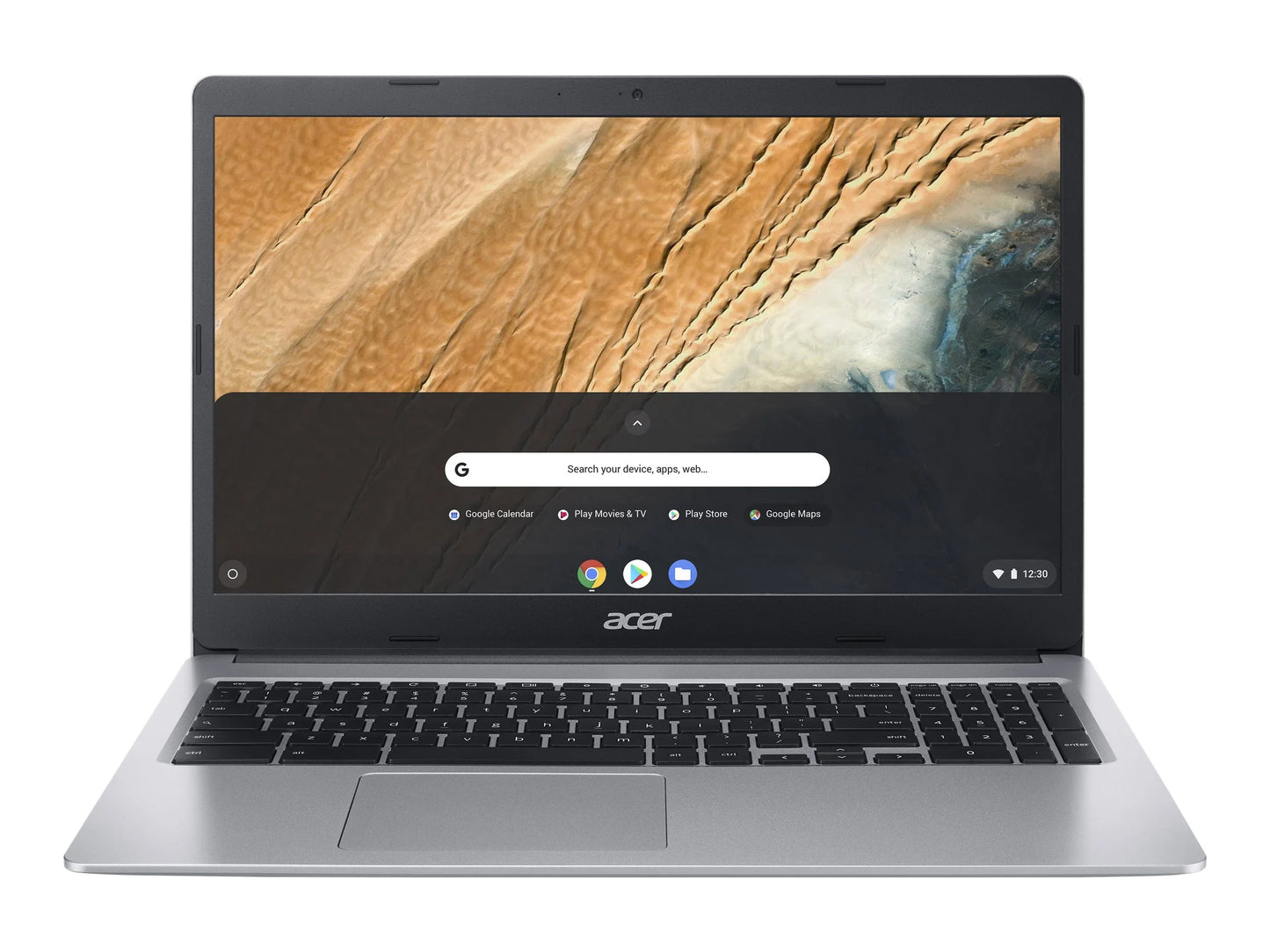 Acer Chromebook 315 CB315-3HT-C3J0 - Intel Celeron - N4120 / up to 2.6 GHz - Chrome OSize - UHD Graphics 600 - 4 GB RAM - 64 GB eMMC - 15.6" IPSize touchscreen 1920 x 1080 (Full HD) - Wi-Fi 5 - pure silver - kbd: USize