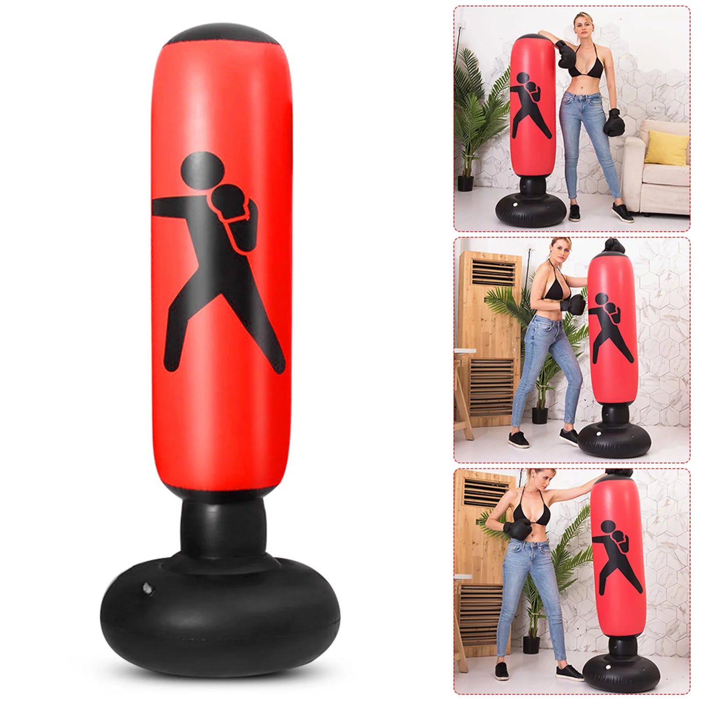 Andoer 5.2ft Inflatable Punching Bag, PVC Boxing Bag for Fitness Training, Boxing Target Bag