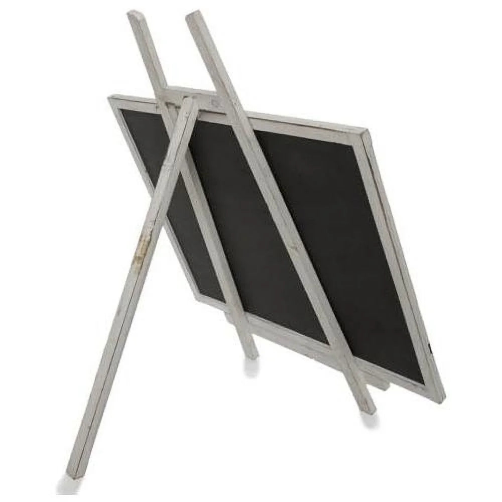 Wooden Chalkboard With Easel, Worn Ivory