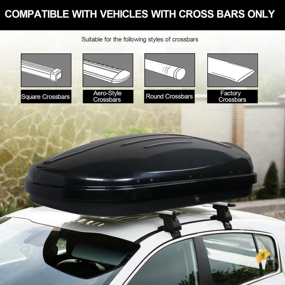 8.83 Cu. Ft. Rooftop Cargo Box Luggage Carrier w/ Keys, Dual-Sizeide Opening, Black