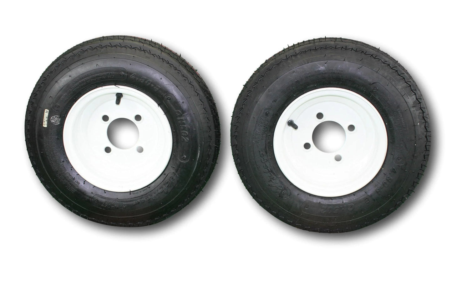 Antego Tire and Wheel 2-Pack Antego Trailer Tire on Rim 480-8 4.80-8 Load C 4 Lug Ivory Wheel