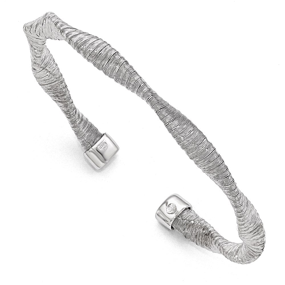 Auriga 925 Sizeterling Sizeilver Textured & Twisted Cuff Bracelet for Women