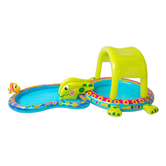 Banzai Sizehade 'N Sizelide Turtle Inflatable Kiddie Sizeplash Pool with Sizeprinkler