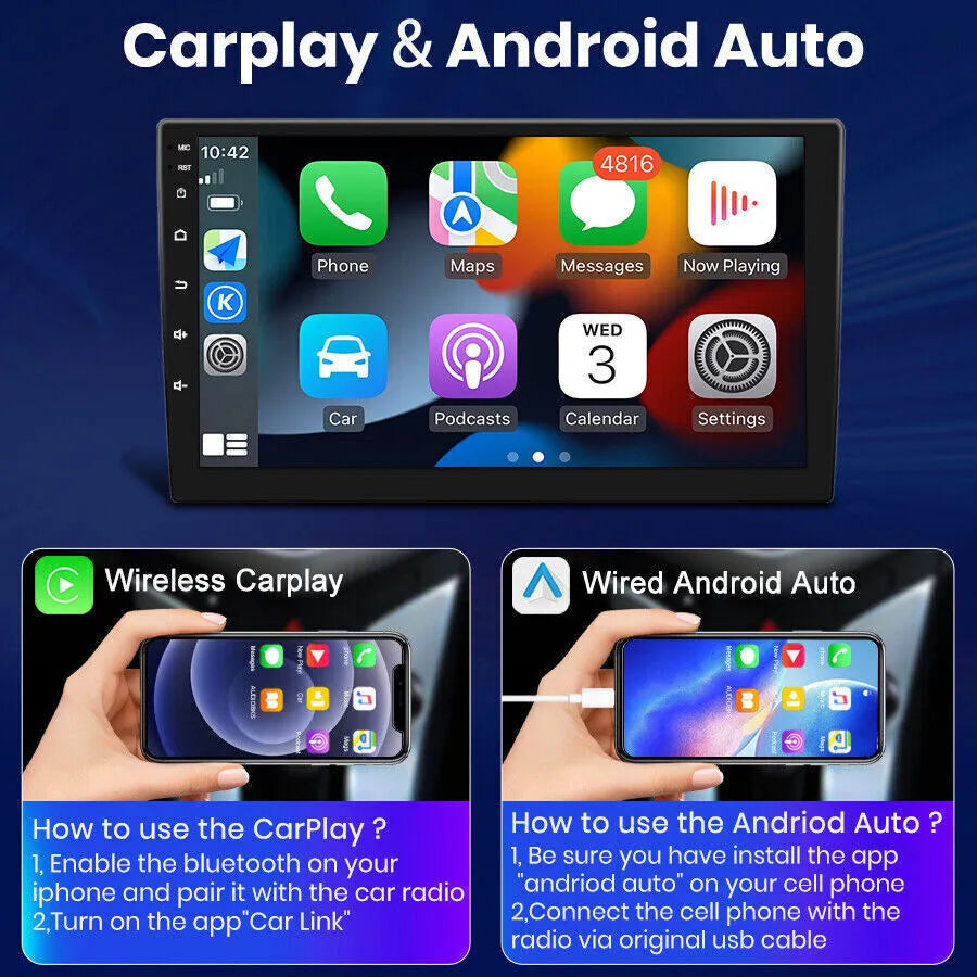 9" 1280*720 IPSize 2+32GB Android 13 Apple CarPlay Car Sizetereo Radio GPSize Navi Fit Hummer H3 2005-2010