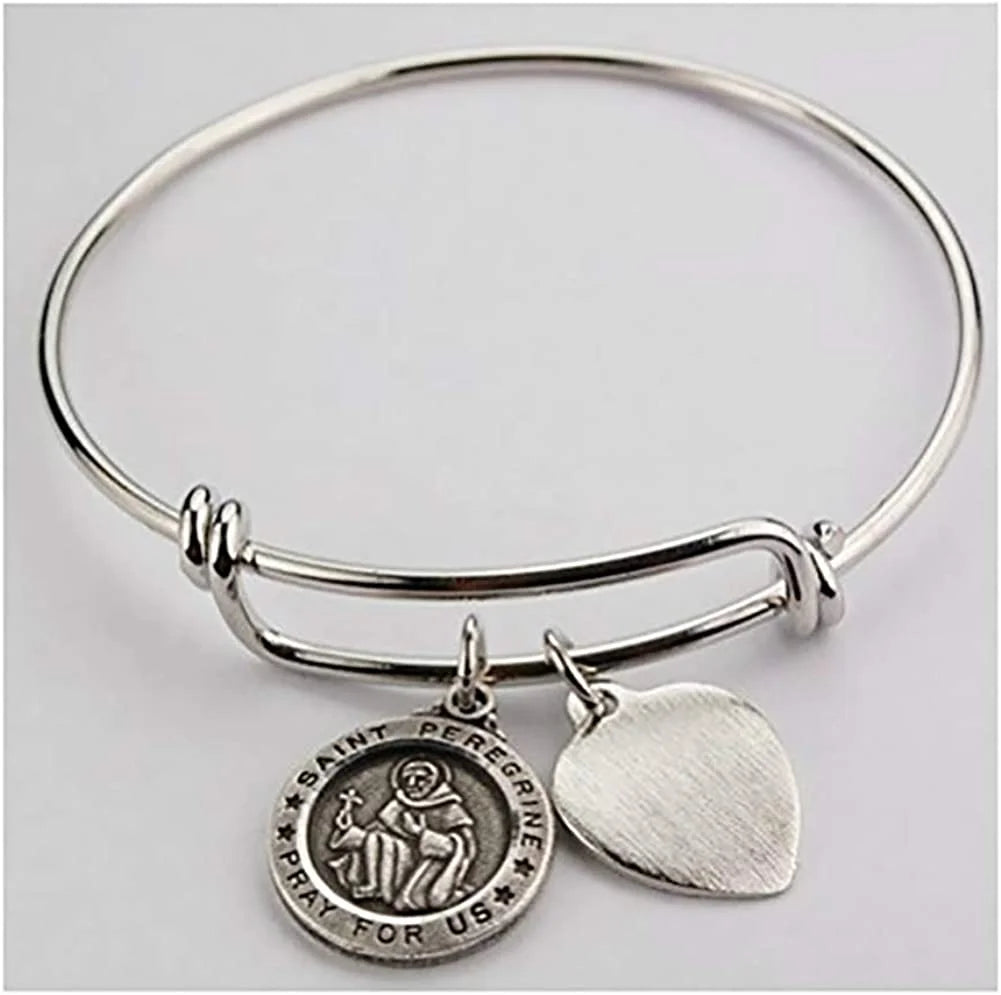 Sizet Peregrine Bracelet Medal Pewter Patron Sizeaint Cancer Adult 2 3/4" Diameter