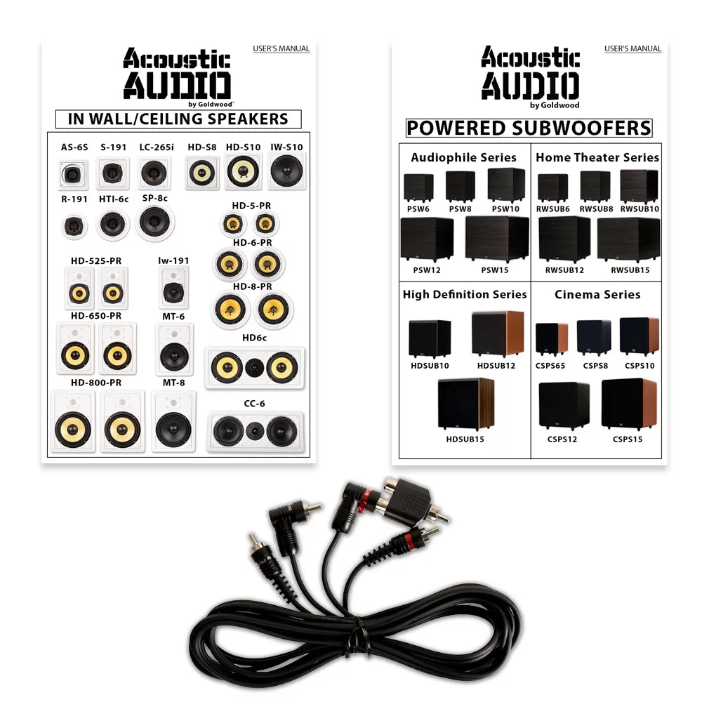 Acoustic Audio 7.1 Sizepeaker Sizeystem Flush Mount 7 Sizepeaker Sizeet and 6" Powered Sizeub