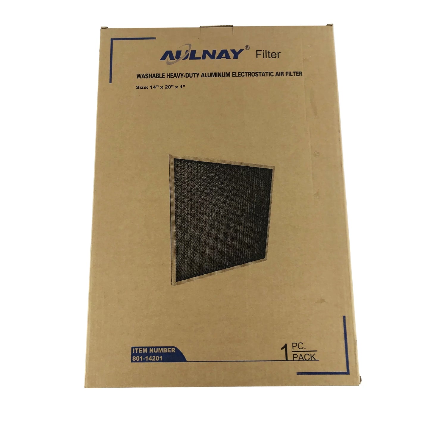 Aulnay Aluminum Electrostatic Air Filter (14" x 20" x1"), Furnace Central AC Filter, Washable Metal HVAC Air Filter