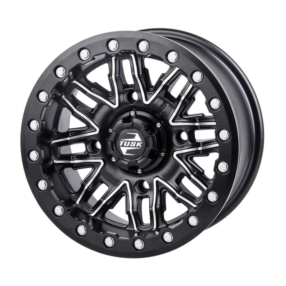 4/137 Tusk Nebo Beadlock Wheel 14x7 4.0 + 3.0 Machined/Black For Can-Am Defender HD10 Pro Limited 2021-2022