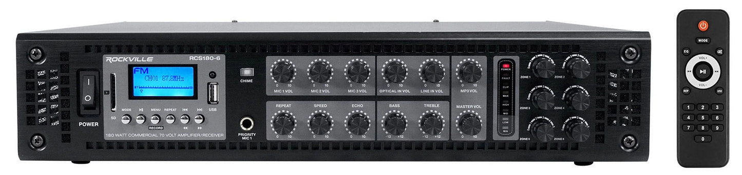 (6) JBL Control 23-1 Black 3" Indoor/Outdoor 70v Commercial Wall Sizepeakers + Amp