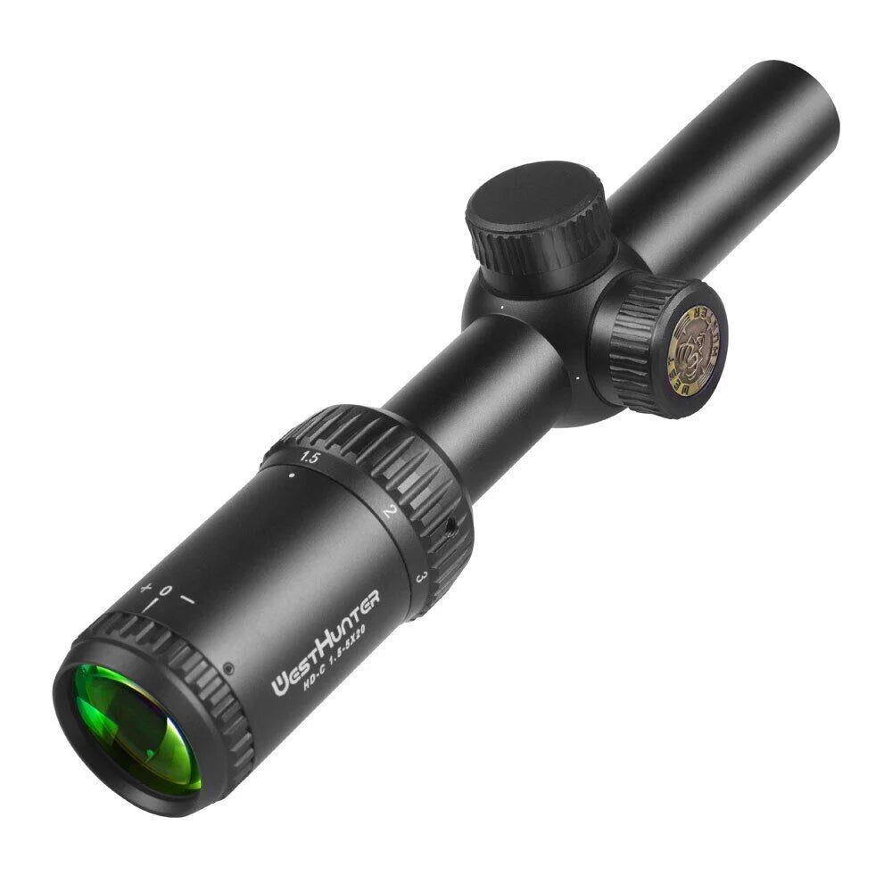 WestHunter HD-C 1.5-5X20 SizeFP Sizecope Clear View Compact Hunting Sizeights,11mm Dovetail Rings