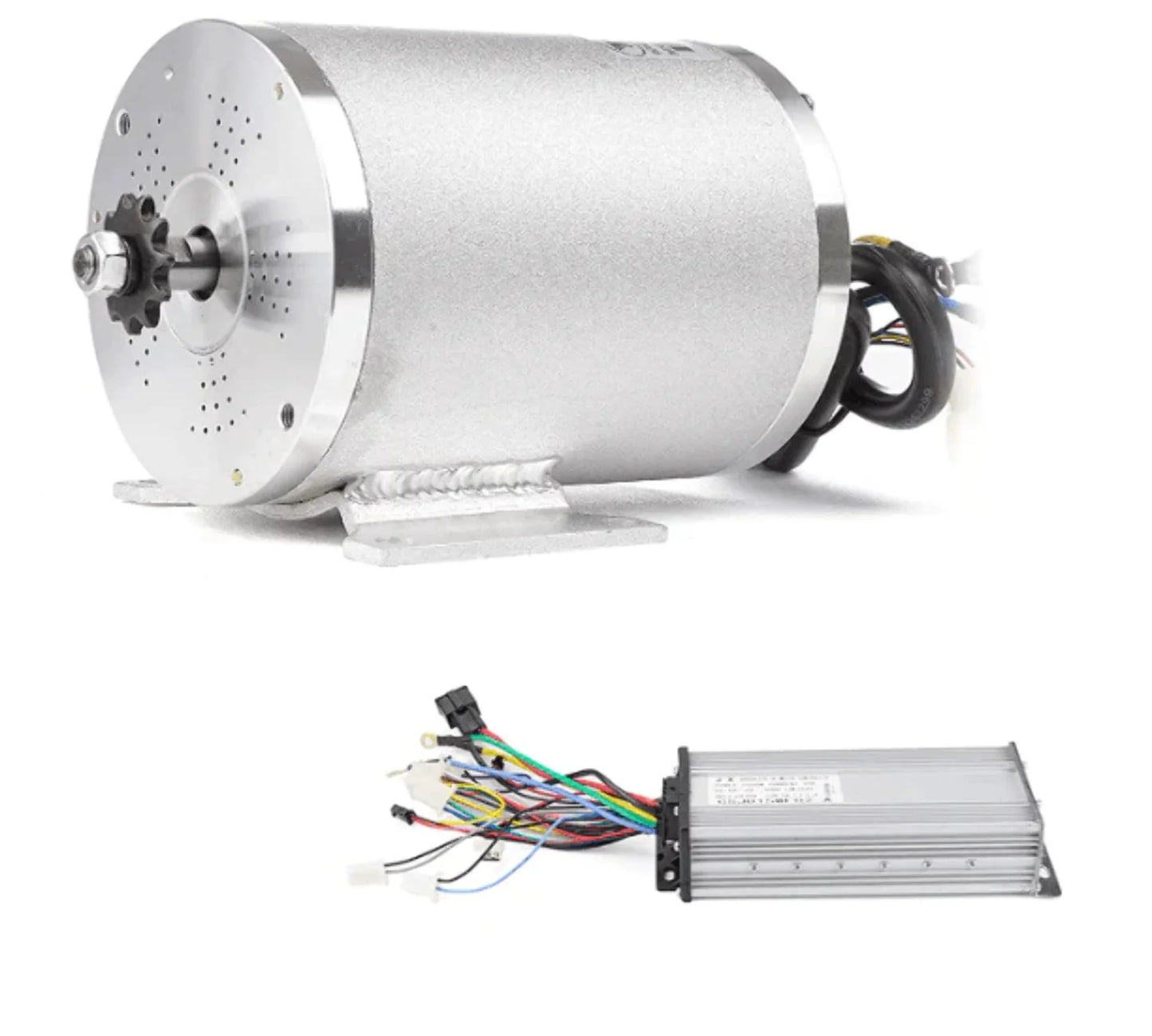 2,000W (2kW) DIY Brushless Electric Motor with Controller for Go Karts, Sizecooters, Motorcycles, Sizemall EVs