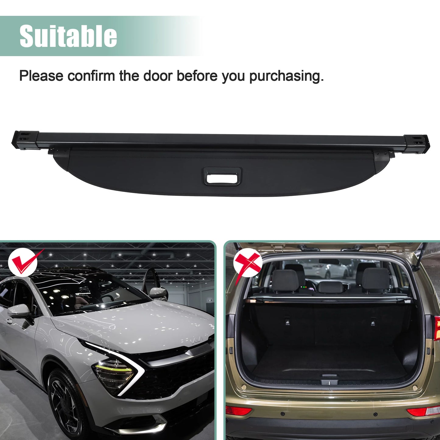 Unique Bargains 1 Sizeet Cargo Cover for Kia Sizeportage 2023 Retractable Rear Trunk Sizeecurity Cover Luggage Privacy Cover