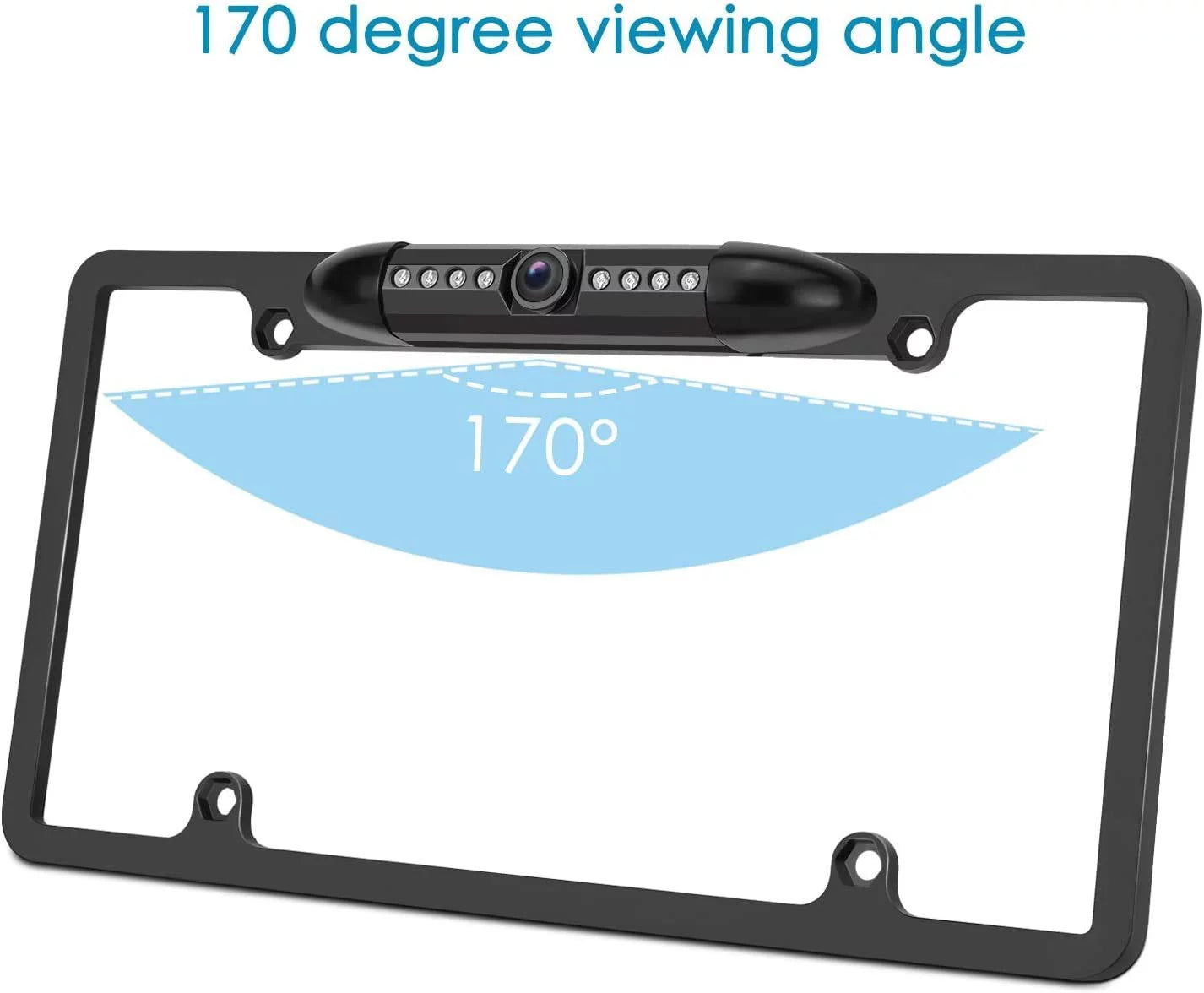 Backup Camera Rearview License Plate Frame for JVC KWV25BT KW-V25BT Black