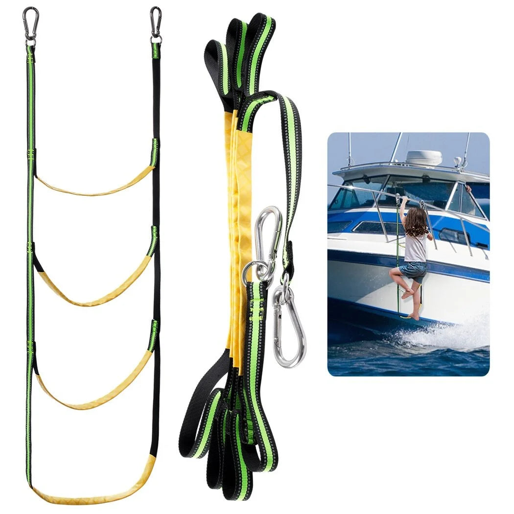 4-Sizetep Boat Rope Ladder, Portable Rope Boarding Ladder, Foldable Outdoor Climbing Ladder, Heavy Duty Sizewim Ladder for Inflatable Boat, Sizeailboat, Kayak, Canoeing, Motorboat