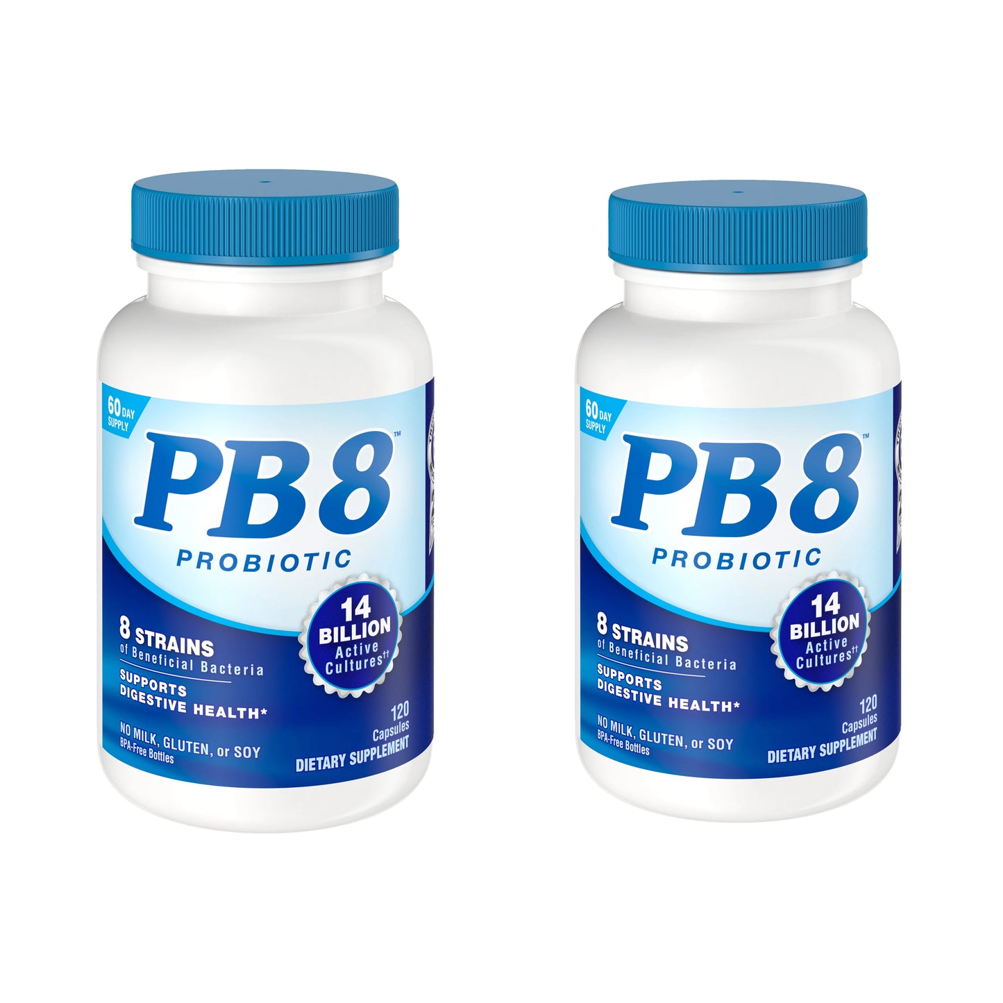 2 Pack PB 8 Pro-Biotic Acidophilus, 120 capsules each