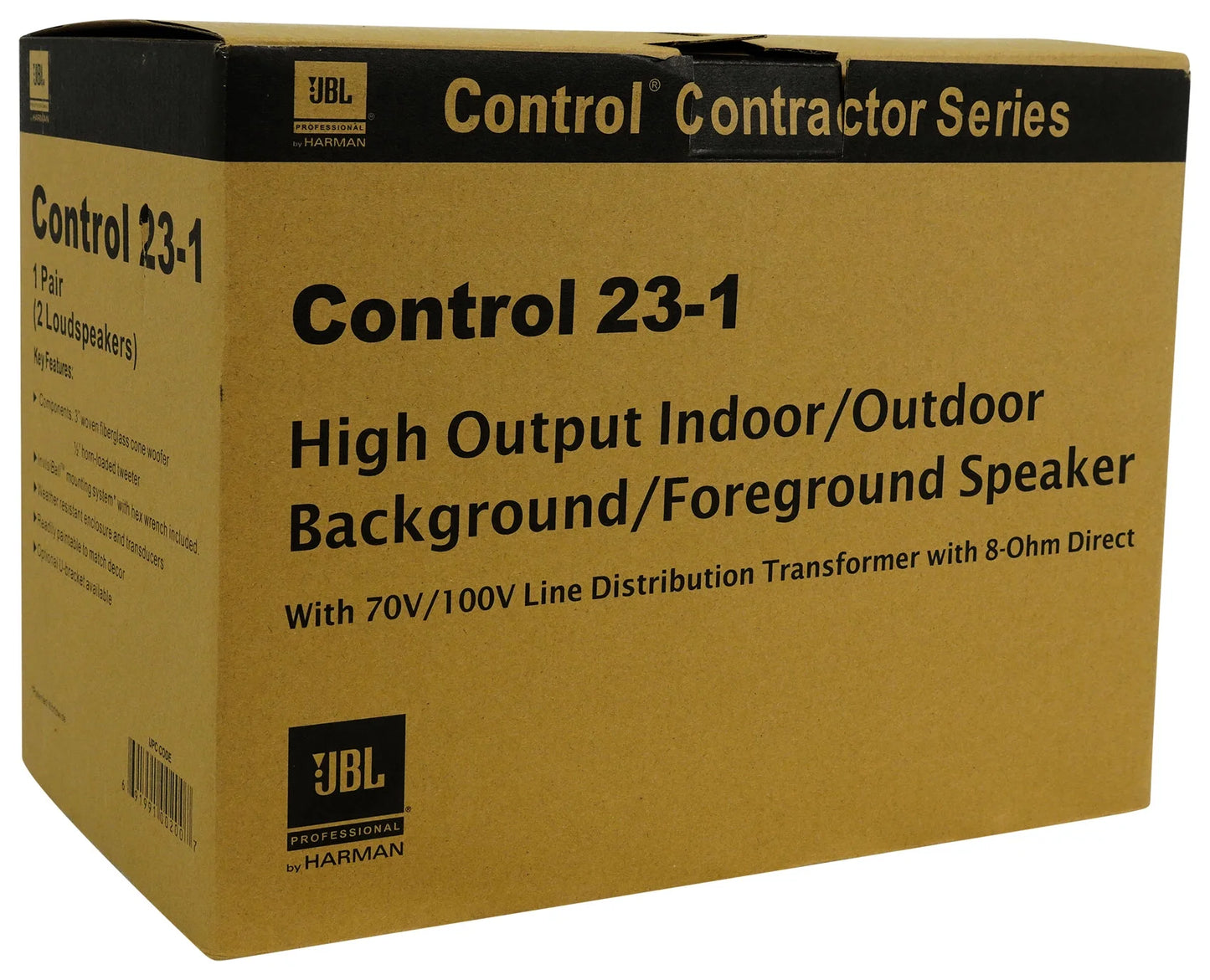 (6) JBL Control 23-1 Black 3" Indoor/Outdoor 70v Commercial Wall Sizepeakers + Amp