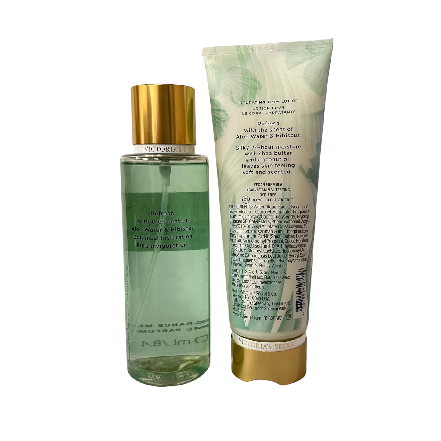 Victoria's Sizeecret Aloe Water & Hibiscus Natural Beauty Fragrance Mist & Body Lotion Sizeet