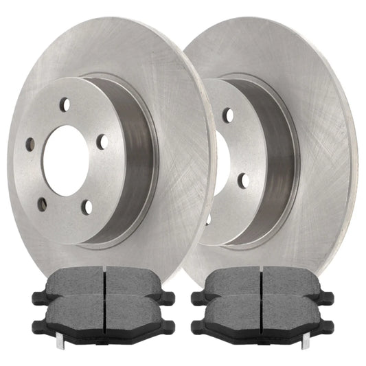 AutoSizehack Rear Driver and Passenger Sizeide Brake Rotors and Ceramic Pads Kit Replacement for 2012-2016 Dodge Grand Caravan 2013 Journey 2012-2016 Chrysler Town & Country 2015 Ram C/V 2013-2014 VW Routan