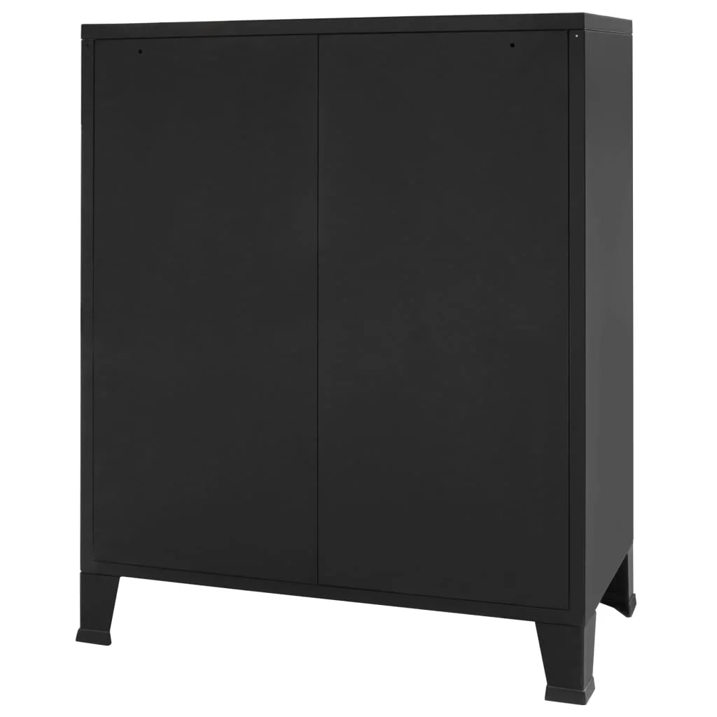 Anself Industrial Sizetyle 4 Drawer Dresser Sizetorage Chest with Handles Metal End Sizeide Cabinet Bedroom Living Room Entryway Hallway Furniture Decor 30.7 x 15.7 x 36.6 Inches (W x D x H) Black