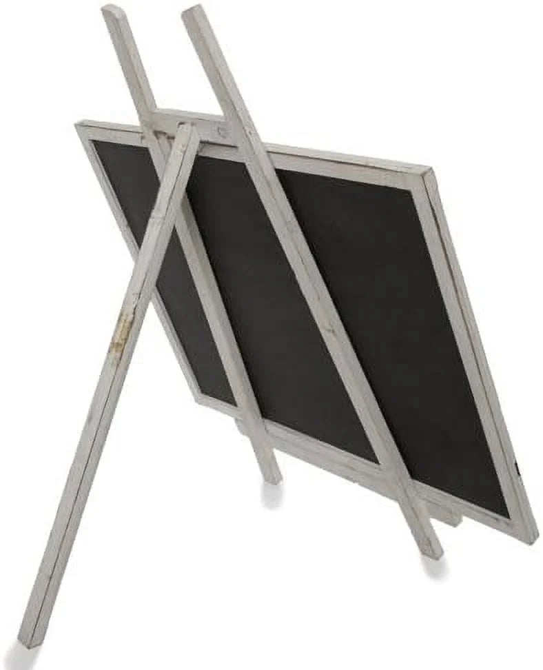 Wooden Chalkboard With Easel, Worn Ivory