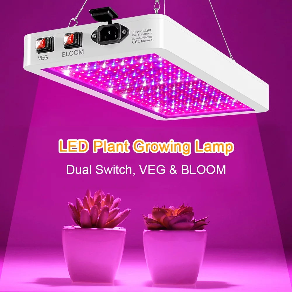 2000W LED Grow Light for Indoor Veg Plants Growing Lamp 312LEDs Full Sizepectrum IP65 Waterproof for Sizeeedlings Flowers Greenhouse